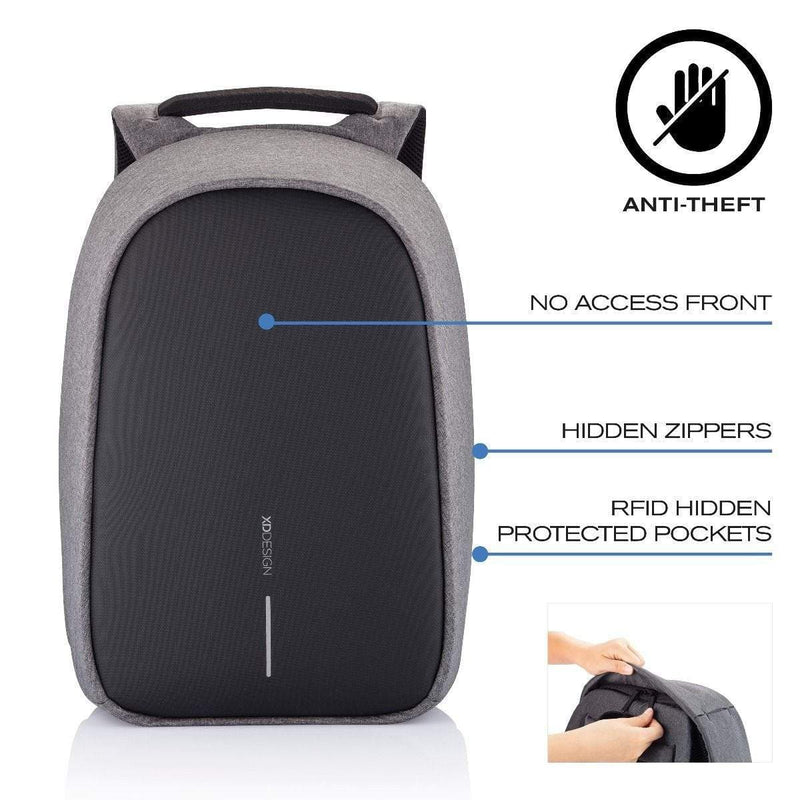 XD Design Bobby Hero XL 17" Anti - theft Laptop Backpack - Grey - Love Luggage